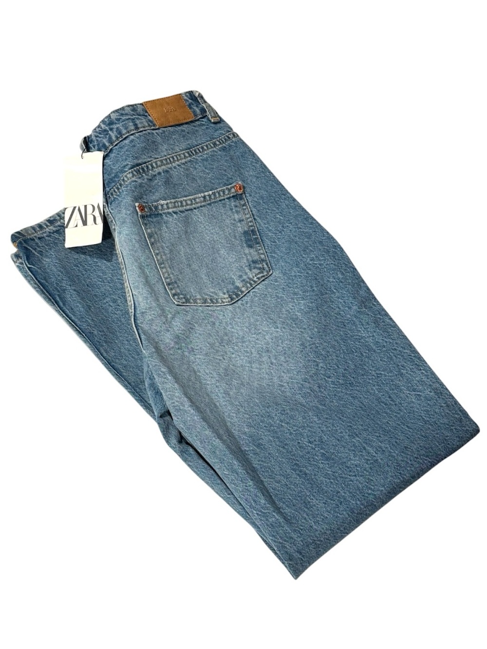 Zara Z1975 High-Waisted Full Length Straight Leg Jeans women’s